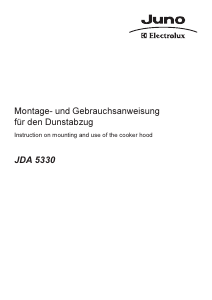 Bruksanvisning Juno-Electrolux JDA5330W Köksfläkt