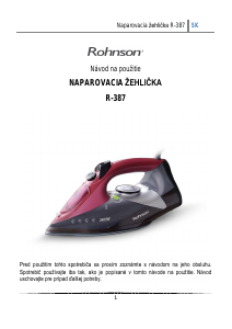 Návod Rohnson R-387 Žehlička