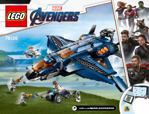 Manuál Lego set 76126 Super Heroes Parádní tryskáč Avengerů