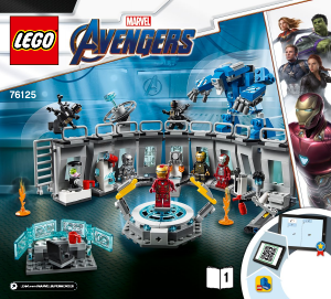 Vadovas Lego set 76125 Super Heroes Geležinio žmogaus šarvų kambarys