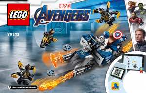 Vadovas Lego set 76123 Super Heroes Kapitonas Amerika: Outrider puolimas