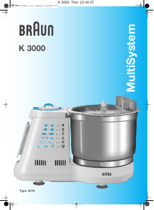 Handleiding Braun K 3000 Standmixer