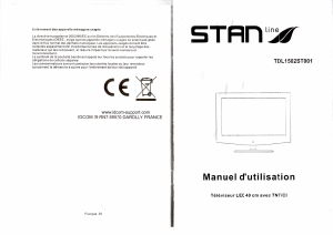 Mode d’emploi Stanline TDL1502ST001 Téléviseur LED