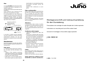 Mode d’emploi Juno-Le Maitre JDA3830W Hotte aspirante