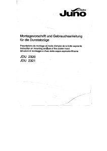 Handleiding Juno-Le Maitre JDU2321S Afzuigkap