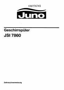 Bedienungsanleitung Juno JSI7860B Geschirrspüler