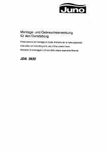 Bruksanvisning Juno JDA3930E Köksfläkt