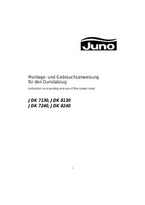 Bruksanvisning Juno JDK8240 Köksfläkt