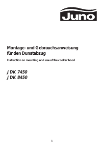 Handleiding Juno JDK8450E Afzuigkap