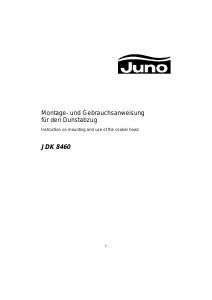 Manual Juno JDK8460E Cooker Hood