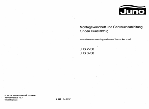 Handleiding Juno JDS2230B Afzuigkap