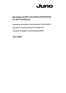 Bruksanvisning Juno JDU2322B Köksfläkt