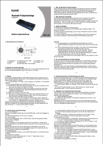 Bedienungsanleitung Avantalk BTCK-10b Freisprechanlage