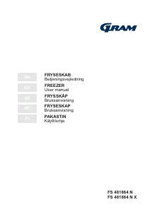 Brugsanvisning Gram FS 481864 N X Fryser