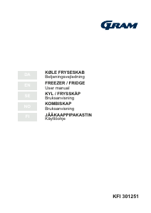 Käyttöohje Gram KFI 301251 Jääkaappipakastin