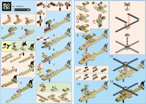 Handleiding Blocki set KB84023 MyArmy Helikopter