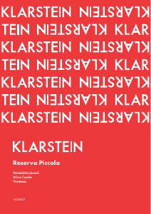 Bruksanvisning Klarstein 10028027 Reserva Piccola Vinkyl