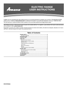 Manual Amana ACR4530BAW Range