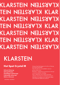 Mode d’emploi Klarstein 10032942 Hot Spot Crystal IR Chauffage