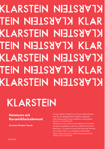 Bruksanvisning Klarstein 10032004 Värmefläkt