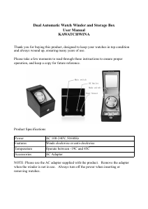 Mode d’emploi Kogan KAWATCHWINA Enrouleur de montre