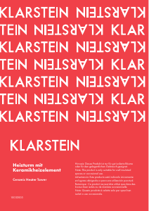 Bruksanvisning Klarstein 10032003 Värmefläkt