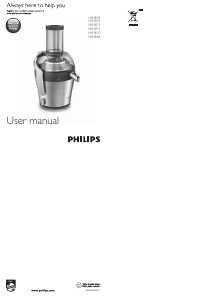 Mode d’emploi Philips HR1869 Avance Collection Presse-fruits