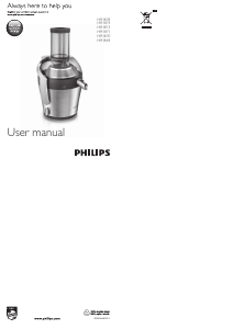 Handleiding Philips HR1871 Avance Collection Sapcentrifuge