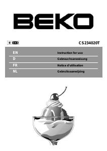 Handleiding BEKO CS234020T Koel-vries combinatie