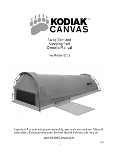 Manual Kodiak Canvas 8101 Swag Tent