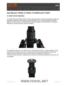 Handleiding Feisol CT-3441SB Statief