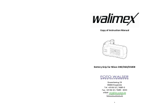 Manual Walimex Nikon D60 Battery Grip