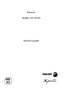Manuál Fagor CAT-40 NG Xperta Kávovar