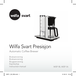 Bruksanvisning Wilfa WSP-1A Kaffebryggare