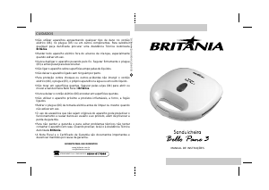 Manual Britania Bello Pane 3 Grelhador de contacto