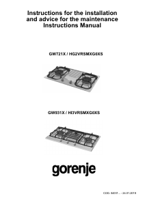 Bruksanvisning Gorenje GW931X Häll