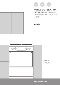 Mode d’emploi Gorenje K6352WA Cuisinière