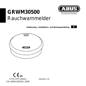 Bedienungsanleitung Abus GRWM30500 Rauchmelder