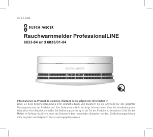 Bedienungsanleitung Busch-Jaeger 6833-84 ProfessionalLINE Rauchmelder