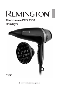 Manuál Remington D5715 Thermacare Pro 2200 Vlasový vysoušeč