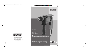 Bedienungsanleitung DURO MD 11027 Schlagbohrmaschine