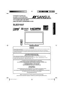Manual Sansui SLED1937 LED Television