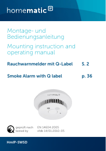 Handleiding HomeMatic HmIP-SWSD Rookmelder