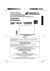Mode d’emploi Sansui SLED3900 Téléviseur LED