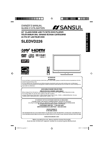 Bruksanvisning Sansui SLEDVD226 LED TV