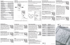 Manual Serfas SI-10 Cycling Computer
