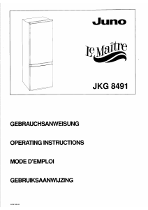 Handleiding Juno-Le Maitre JKG8491 Koel-vries combinatie