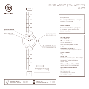 Bedienungsanleitung Holzkern Mendele Armbanduhr