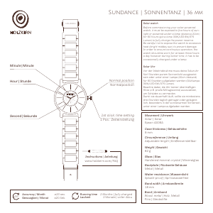 Bedienungsanleitung Holzkern Solarium Armbanduhr