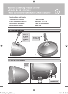 Bruksanvisning Fuxon Retro (halogen) Cykellampa